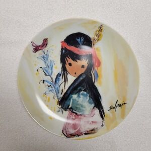 De Grazia "My Little Pink Bird" Plate Children of the Sun Collection 1987